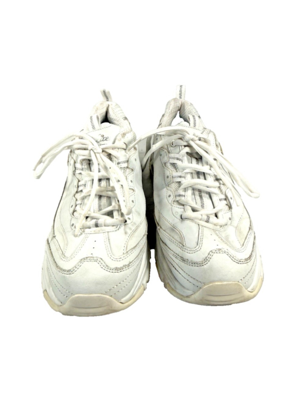 Skechers D'Lites Shoes Womens 10 Chunky Sneakers Comfort Lace Up Low Top White